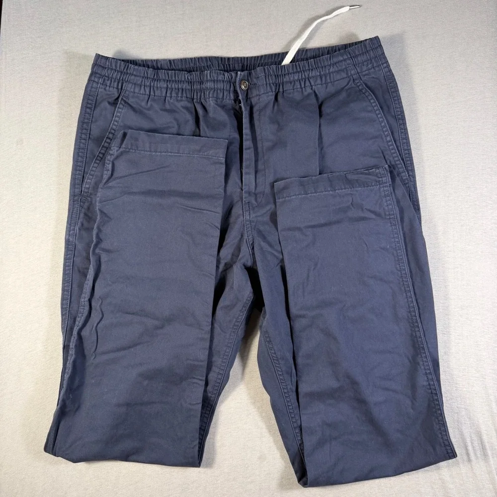 Polo Ralph Lauren Mens Slim Taper Fit Navy Blue Elastic Waist Chino Pants Large